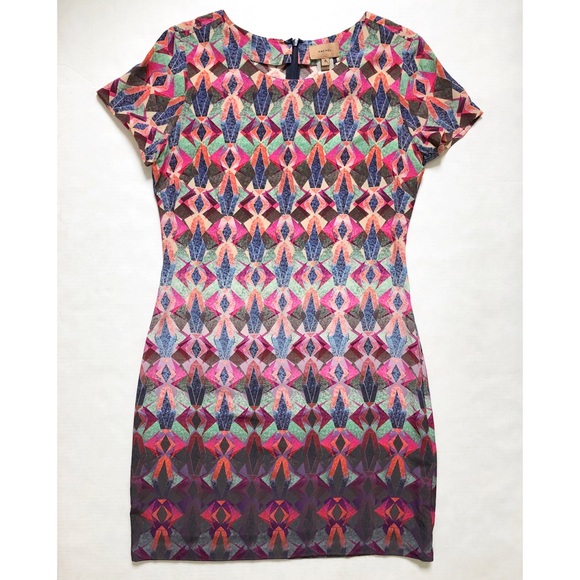 Kachel Geometric Diamond Scope Silk Shift Dress - Picture 5 of 8